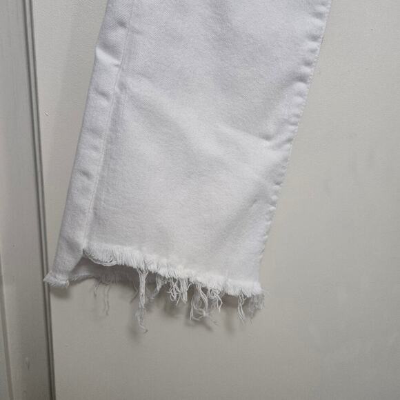 MOTHER The Insider Crop Step Fray Size 26 Fairest of Them All White Denim Jeans - Picture 7 of 12